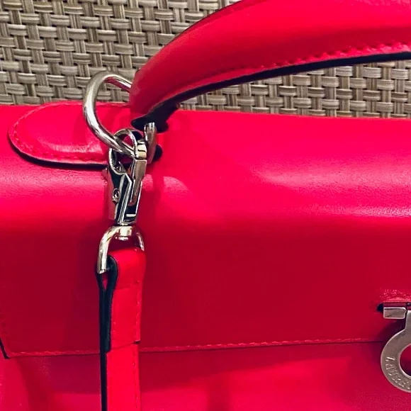 🌟10xHP🌟VTG 2000 NWOT Laurent Effel Red Kid Leather Satchel & Dog Collar Italy - Picture 8 of 15